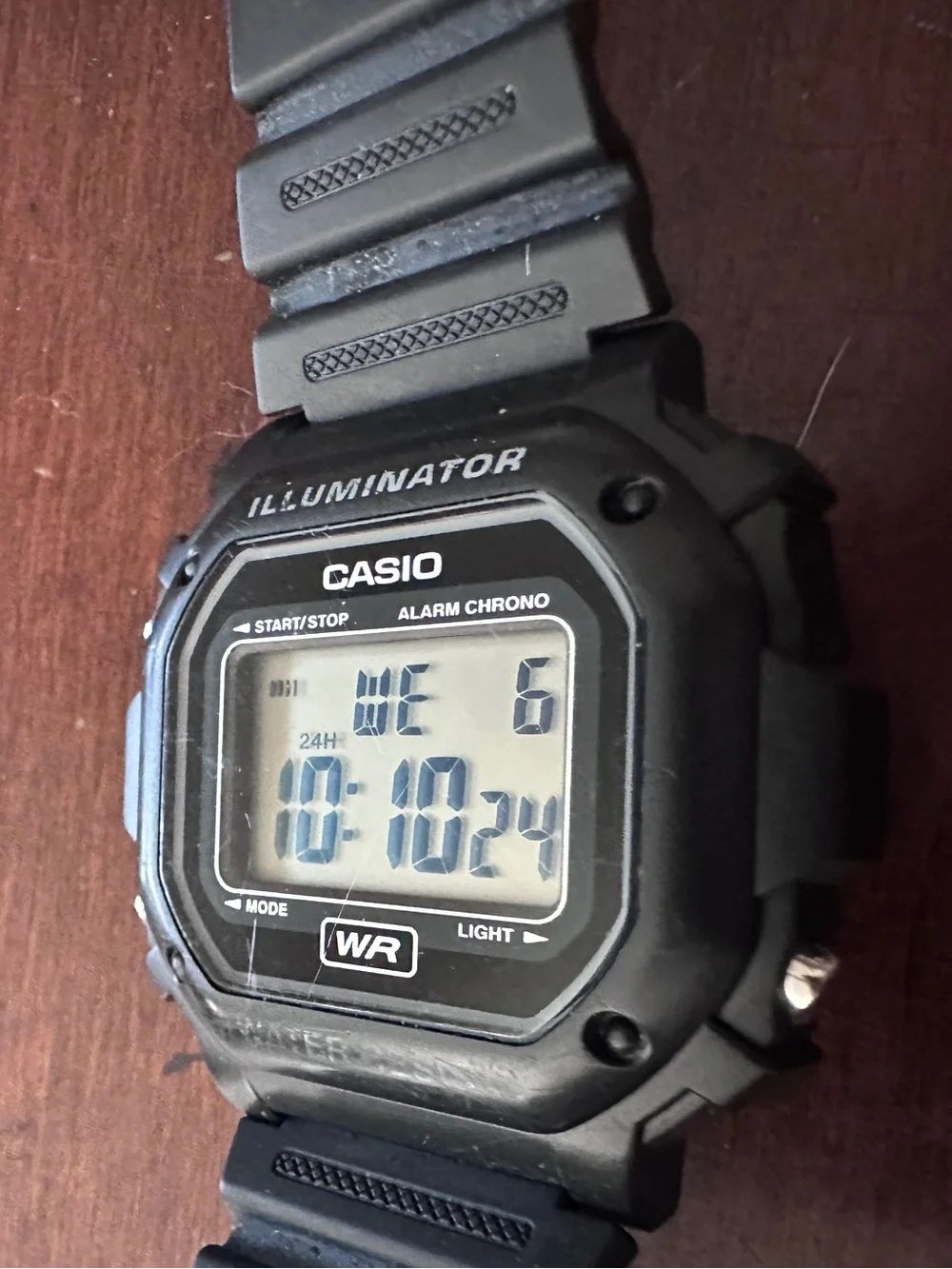 Casio Illuminator Digital Watch - Black and Silver Display